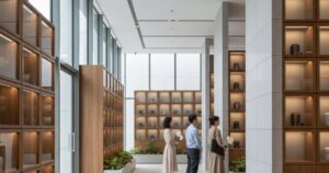 Modern columbarium interior in Singapore, showcasing advanced cremation services and respectful memorialization