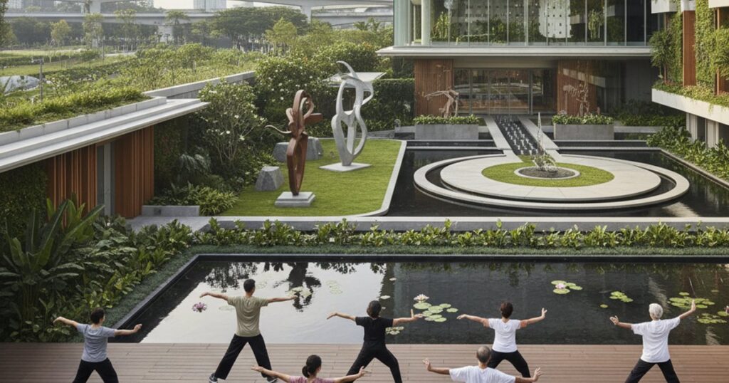 Modern columbarium interior in Singapore, showcasing advanced cremation services and respectful memorialization