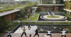 Modern columbarium interior in Singapore, showcasing advanced cremation services and respectful memorialization