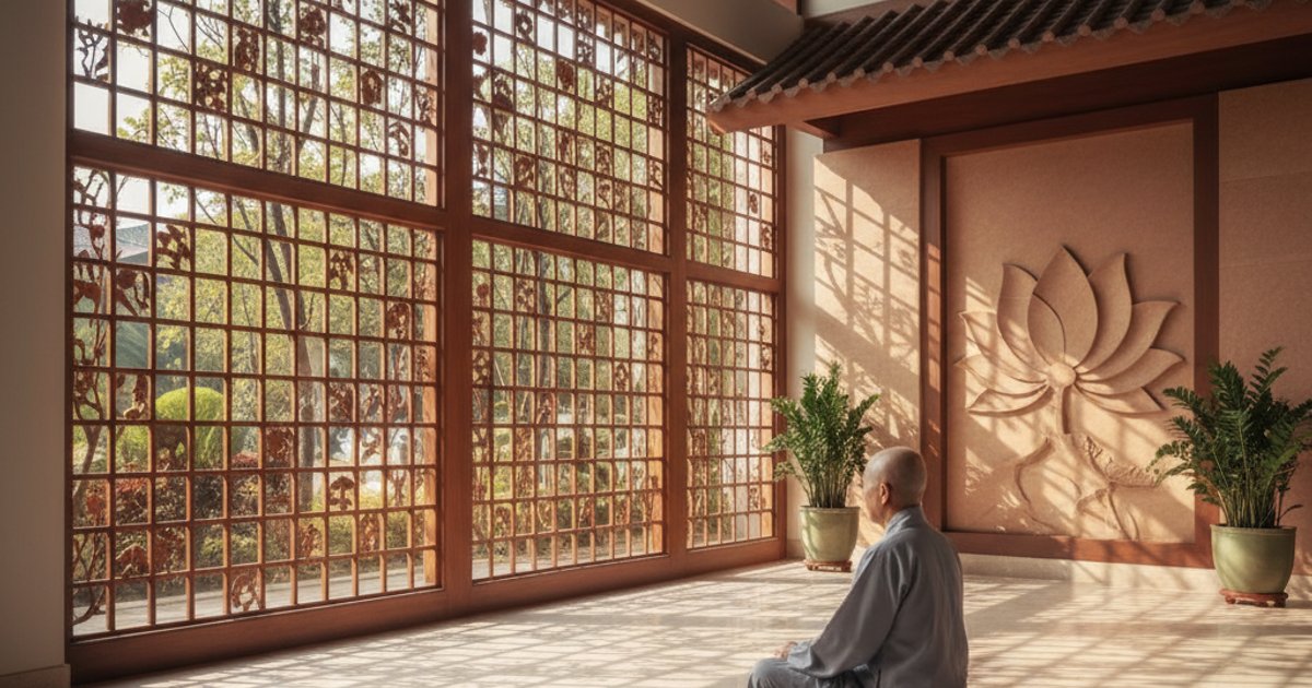 Serene interior of a Buddhist temple in Singapore, symbolizing spiritual preparation for Linsan Temple Buddhist funeral services