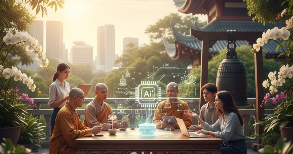 Featured image: Linsan Temple Embraces Digital Future: AI's Role in Buddhist Funeral Services Singapore